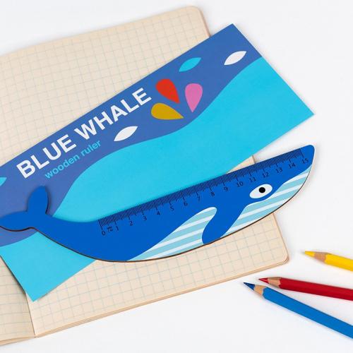 Blue Whale wooden ruler