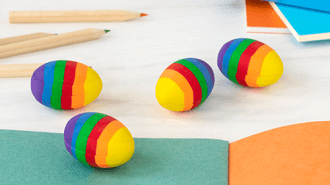 Rainbow Egg Erasers (set Of 4)