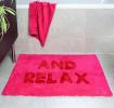 pink relax cotton tufted bath mat