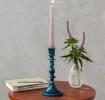 Enamel candlestick 19cm - Blue