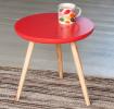 Fifties Red Round Wooden Coffee Table
