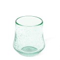 Hand blown bubble glass tumbler - Green