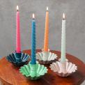 Enamel cupped flower candle holder