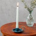 Enamel chamberstick candle holder - Blue