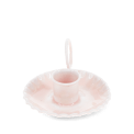 Enamel chamberstick candle holder - Pink