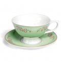 Green Regency Teacup And Saucer