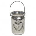 Silvered Jam Jar Tealight Holder