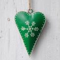 Green Rustic Snowflake Heart