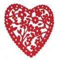 Small Red Felt Floral Heart Placemat