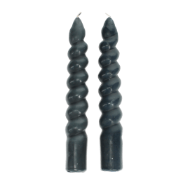 Twisted candles (pack of 2) - Dark grey