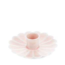Enamel flat flower candle holder - Pink