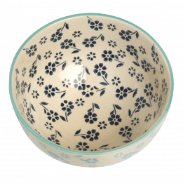 Stoneware Salad Bowl Blue Jasmine