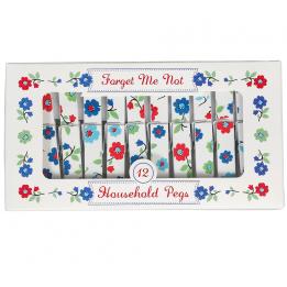 Set Of 12 Forget Me Not Clothes Pegs