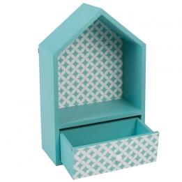 Blue House Box With Drawer