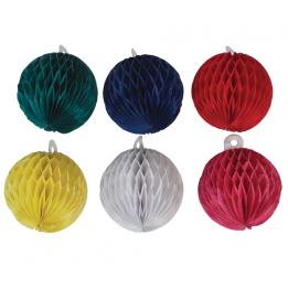 Set Of 6 Paper Ball Honeycomb Mini Decorations