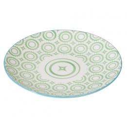Japanese Side Plate Green Circles