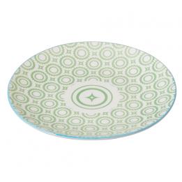 Japanese Dinner Plate Green Circles