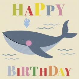 Blue Whale Birthday Card