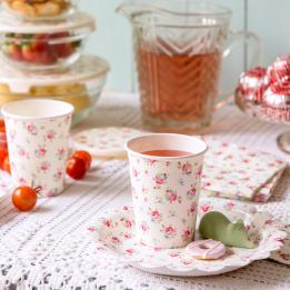 Set Of 8 La Petite Rose Tea Party Plates