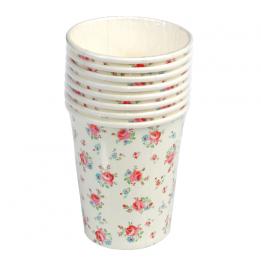 Set Of 8 La Petite Rose Tea Party Cups
