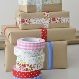 Pink Gingham Fabric Sticky Gift Tape
