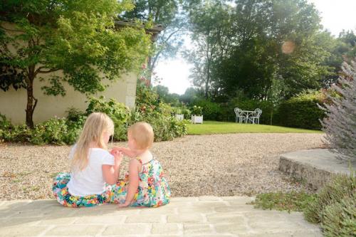Kerry’s daughters enjoying the evening sun in Bordeaux.