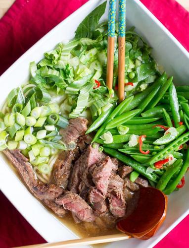 Beef and ginger noodle soup