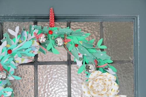 hang wreath with a ribbon