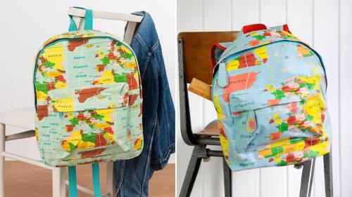 World Map matching backpacks