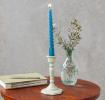 Enamel candlestick 13cm - Light grey