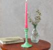 Enamel candlestick 13cm - Green