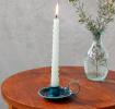 Enamel chamberstick candle holder - Blue