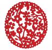 Small Red Felt Floral Round Placemat