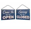 Open And Closed Metal Hanging Shop Door Sign