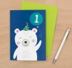 Polar Bear 1st Birthday Card