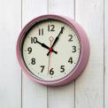 1950'S Pink Metal Wall Clock