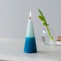 Small two-colour cone candle - Dark blue-mint green