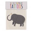 Elephant And Whale Temporary Tattoos