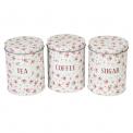 La Petite Rose Set Of 3 Tea Coffee Sugar Tins