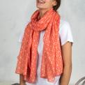 Mosaic Coral Cotton Scarf