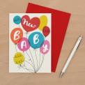 Party Balloons New Baby Card