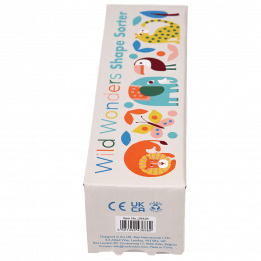 Wild Wonders shape sorter box end with information