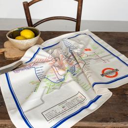 Cotton tea towel - TfL Heritage Tube Map
