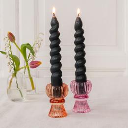Twisted candles (pack of 2) - Dark grey