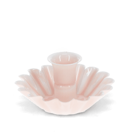 Enamel cupped flower candle holder - Pink