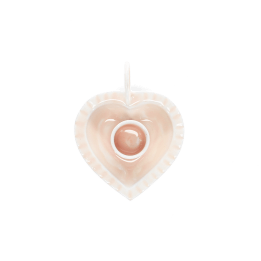 Enamel heart-shaped candle holder - Pink