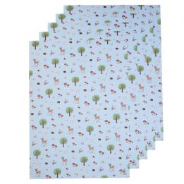 5 Sheets Of Woodland Animals Wrapping Paper