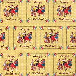 5 Sheets Of Vintage Party Wrapping Paper