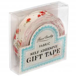 Red Floral Fabric Sticky Gift Tape