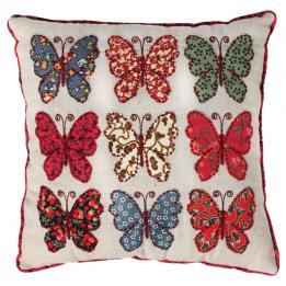 Patchwork  Butterflies Cushion